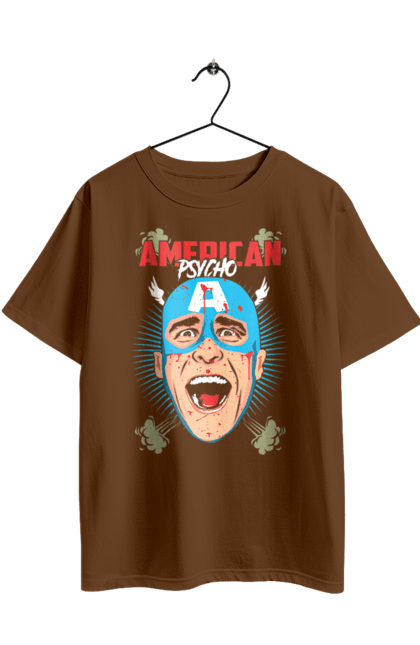 Oversized t-shirt with prints American Psycho. American psycho, book, captain america, movie. 2070702