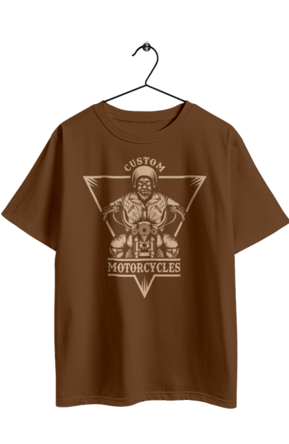 Oversized t-shirt with prints Skeleton on a motorcycle. Drive, motorcycle, skeleton. 2070702