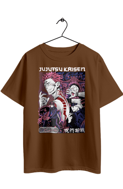Футболка оверсайз з принтом "Магічна битва Сукуна". Anime, jujutsu kaisen, manga, sukuna, аніме, магічна битва, манга, містика, сукуна, темне фентезі. 2070702