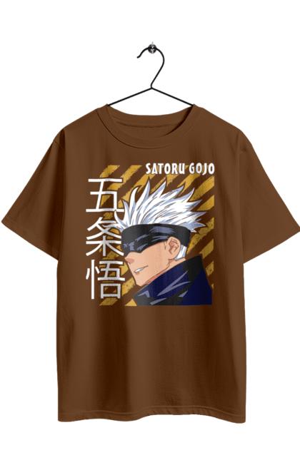 Футболка оверсайз з принтом "Магічна битва Годжо". Anime, gojo, jujutsu kaisen, manga, аніме, годжо, магічна битва, манга, містика, темне фентезі. 2070702