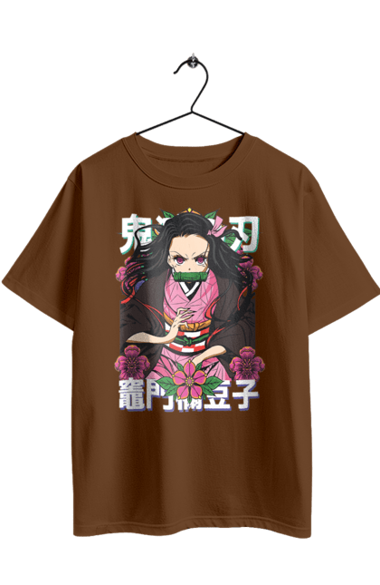 Футболка оверсайз з принтом "Винищувач Демонів Незуко". Demon slayer, kimetsu no yaiba, nezuko, аніме, винищувач демонів, манга, незуко, серіал. 2070702