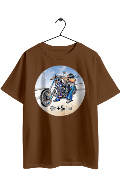 Футболка оверсайз з принтом "Old school". Авто мото, виконавці, мотоцикл, музична група, рок група, старе загартування. 2070702