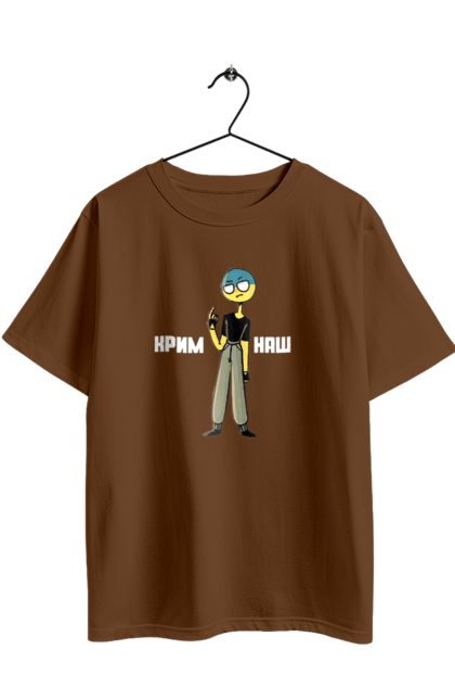 Футболка оверсайз з принтом "Крим Наш". Війна, зсу, патріотизм, патріотичні малюнки, патріотичні написи. 2070702