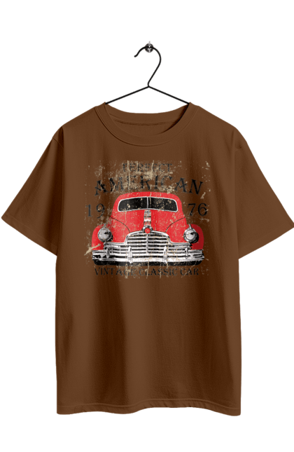 Футболка оверсайз з принтом "Машина вінтаж, 1976". 1976, вінтаж, машина. 2070702