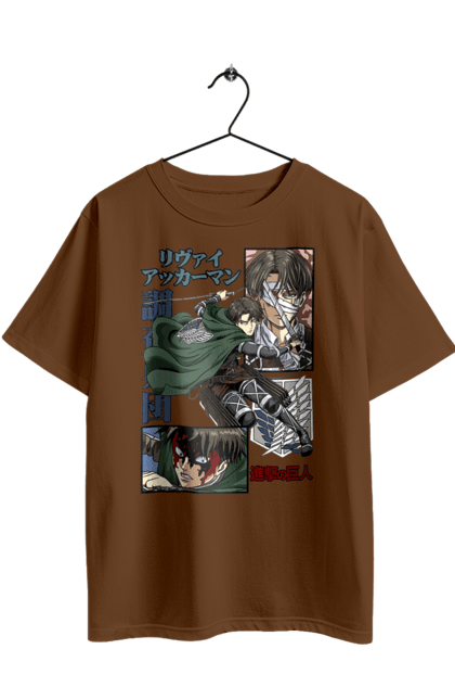 Oversized t-shirt with prints Attack on Titan Levi. Ackerman, anime, attack on titan, levi, manga, shingeki no kyojin, survey corps. 2070702