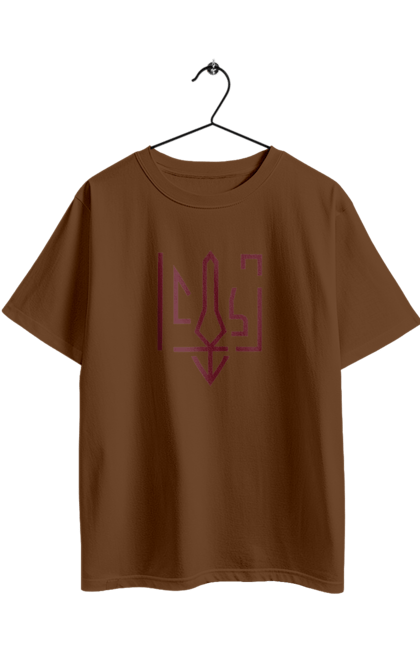 Футболка оверсайз з принтом "Тризуб мінімалізм". Герб, герб україни, патріотичне, україна, українська символіка, українське. 2070702