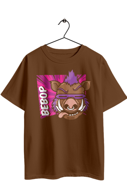 Oversized t-shirt with prints Teenage Mutant Ninja Turtles Bebop. Animated series, bebop, comic, ninja, ninja turtles, villain. 2070702