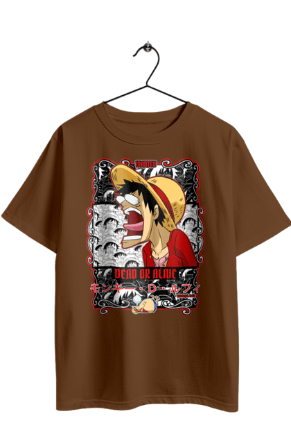 Футболка оверсайз з принтом "Ван Піс Луффі". Luffy, one piece, аніме, ван піс, великий куш, луффі, манга, монки де луффі, пірати. 2070702