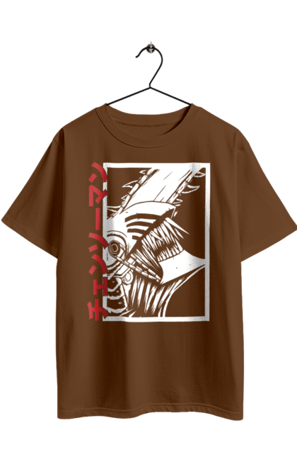 Футболка оверсайз з принтом "Людина Бензопила". Anime, chainsaw man, denji, manga, pochita, аніме, денджі, людина-бензопила, манга, почіта. 2070702