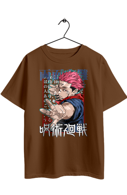 Футболка оверсайз з принтом "Магічна битва Сукуна". Anime, jujutsu kaisen, manga, sukuna, аніме, магічна битва, манга, містика, сукуна, темне фентезі. 2070702