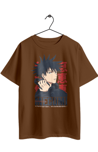 Футболка оверсайз з принтом "Магічна битва Мегумі". Anime, fushiguro, fushiguro megumi, jujutsu kaisen, manga, megumi, аніме, магічна битва, манга, мегумі. 2070702