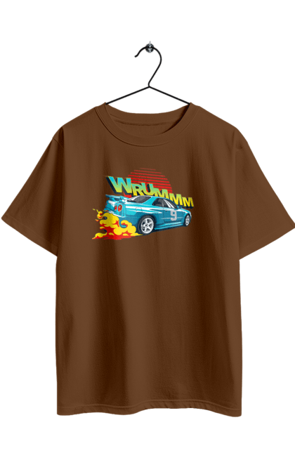 Футболка оверсайз з принтом "Авто". Авто, вогонь, вулиці, денги, дрифт, спорт, спортивне авто, швидкість. 2070702