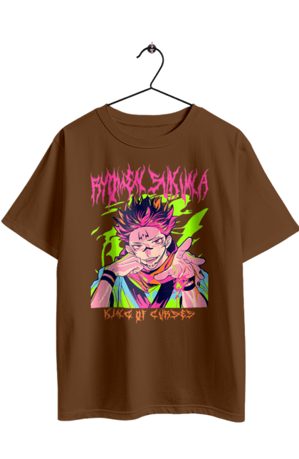 Футболка оверсайз з принтом "Магічна битва Сукуна". Anime, jujutsu kaisen, manga, sukuna, аніме, магічна битва, манга, містика, сукуна, темне фентезі. 2070702