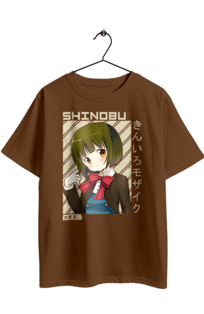 Oversized t-shirt with prints Kiniro Mosaic Shinobu Omiya. Anime, gold mosaic, kiniro mosaic, kinmoza, manga, shinobu, shinobu omiya. 2070702
