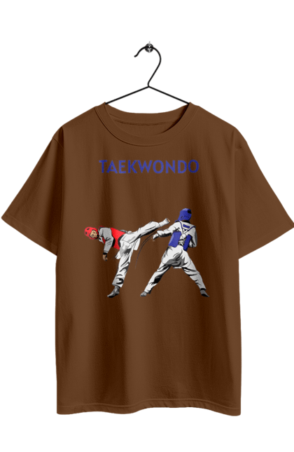 Oversized t-shirt with prints Taekwondo. Korea, martial arts, sport, taekwondo, training. 2070702