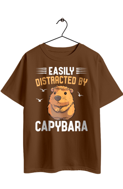 Футболка оверсайз з принтом "Капібара". Capybara, водосвинка, гризун, капібара, тварина. 2070702