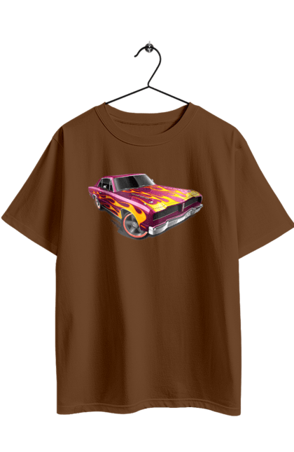 Футболка оверсайз з принтом "Машина вогонь". Їзда, машина, швидкість. 2070702