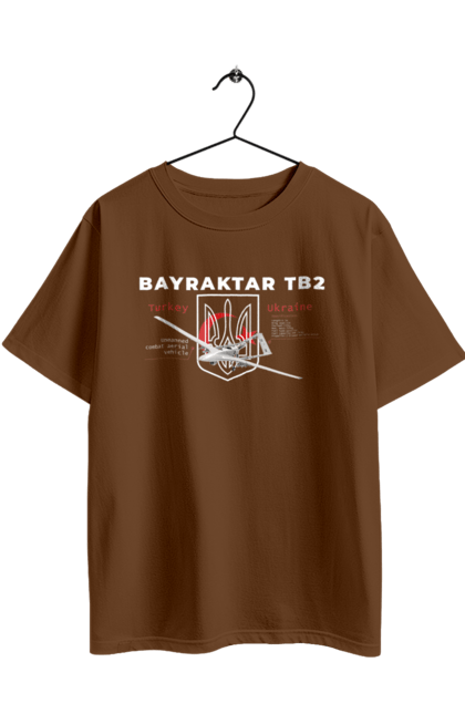 Футболка оверсайз з принтом "Bayraktar TB2". Bayraktar, caesar, himars, javelin, nlaw, patriot, weapon, zaluzhny. 2070702