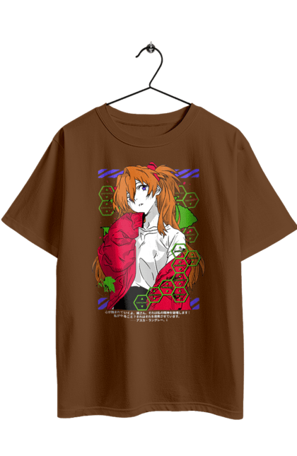 Футболка оверсайз з принтом "Євангеліон Аска". Asuka, аніме, аска, аска ленглі сорью, єва, єва 02, євангеліон, манга, меха, синдзі. 2070702