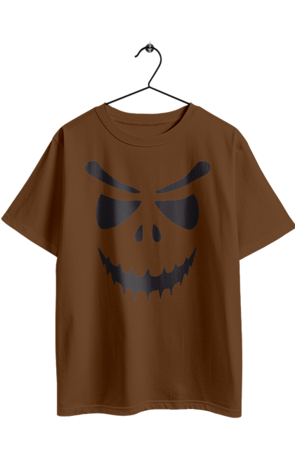 Футболка оверсайз з принтом "Гарбузове обличчя на Хелловін". 31 жовтня, halloween, гарбуз, гелловін, жовтень, капощі, ласощі, лякати, свято, хелловін. 2070702
