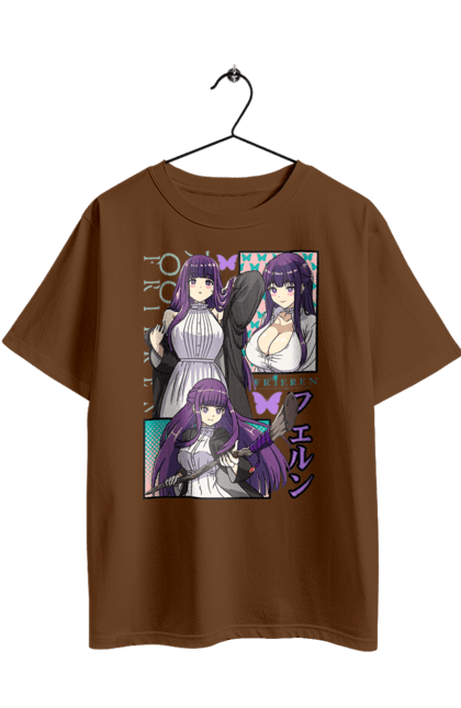 Футболка оверсайз з принтом "Фрірен, провожаюча в останній путь Ферн". Anime, fern, manga, аніме, героїня, ельф, маг, манга, ферн, фрірен. 2070702