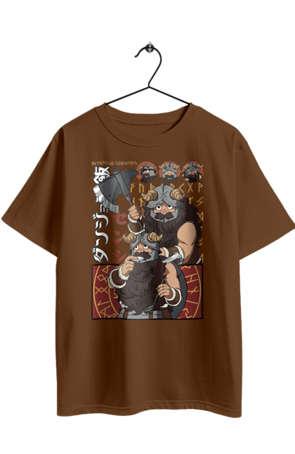 Футболка оверсайз с принтом Подземелье вкусностей Сенши. Danjon meshi, senshi, аниме, дварф, манга, подземелье, подземелье вкусностей, сенши. 2070702