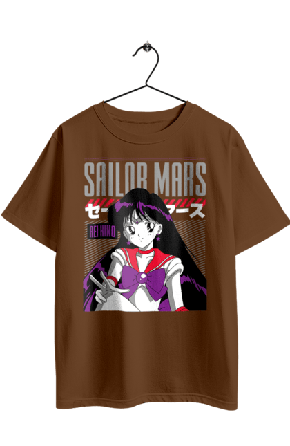 Футболка оверсайз з принтом "Сейлор Мун Марс". Rei hino, sailor moon, аніме, драма, махо седьо, рей хіно, сейлор марс, сейлор мун, серіал. 2070702