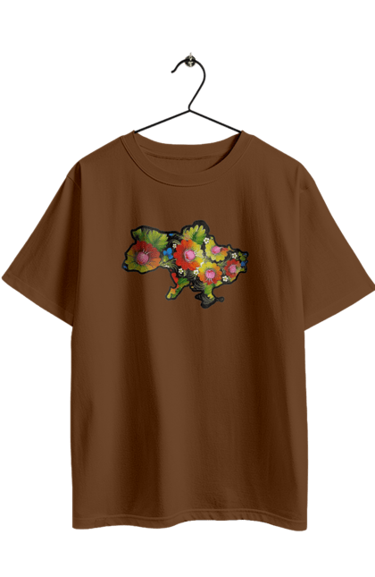 Футболка оверсайз з принтом "Справжня Україна". Барви, квіти, кольрі, краса, лепестки, листя, настрій, справжня україна. 2070702