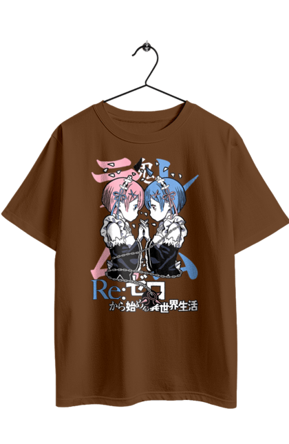 Футболка оверсайз з принтом "Re:Zero". Anime, manga, ram, re:zero, rem, аніме, драма, манга, рам, рем. 2070702