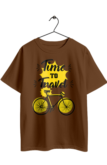 Oversized t-shirt with prints Travel Time, Bicycle. Bicycle, time, travel. 2070702