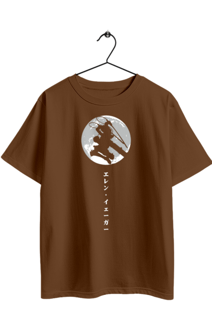 Oversized t-shirt with prints Attack on Titan Eren. Action film, anime, attack on titan, dark fantasy, drama, eren, eren jaeger, manga, post-apocalyptic. 2070702