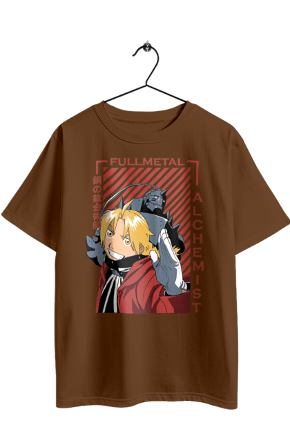 Футболка оверсайз з принтом "Сталевий Алхімік". Fullmetal alchemist, альфонс елрік, аніме, едвард елрік, комедія, манга, ранобе, сталевий алхімік, стімпанк. 2070702
