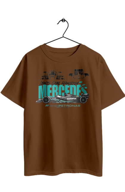 Футболка оверсайз з принтом "Mercedes AMG Petronas F1 Team". Amg petronas, f1 team, mercedes, автоспорт, болід, гонки, гоночна машина, спорт, формула 1. 2070702
