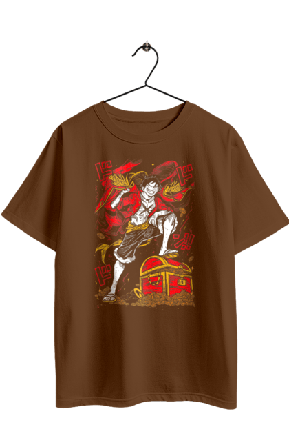 Футболка оверсайз з принтом "Ван Піс Луффі". Luffy, one piece, аніме, ван піс, великий куш, луффі, манга, монки де луффі, пірати. 2070702