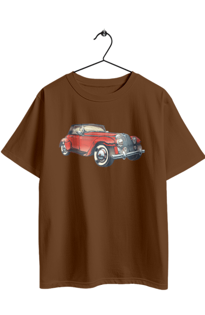 Футболка оверсайз з принтом "Автомобіль Раритет". Авто, автомобіль, ретро. 2070702