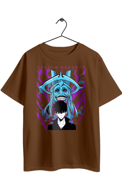 Футболка оверсайз з принтом "Тільки я візьму новий рівень". Anime, manga, solo leveling, sung jinwoo, аниме, манга, новий рівень, сонг джін. 2070702