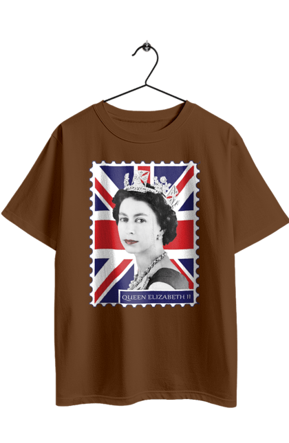 Oversized t-shirt with prints Queen Elizabeth II. Britain, british, england, platinum jubilee, queen, queen elizabeth, queen elizabeth ii, rip queen elizabeth. 2070702