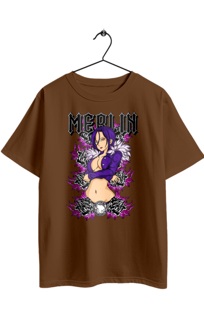 Футболка оверсайз з принтом "Сім Смертних Гріхів Мерлін". Seven deadly sins, аніме, комедія, манга, мерлін, пригоди, сім смертних гріхів, фентезі. 2070702