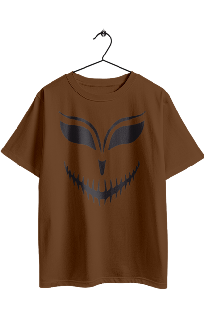 Футболка оверсайз з принтом "Гарбузове обличчя на Хелловін". 31 жовтня, halloween, гарбуз, гелловін, жовтень, капощі, ласощі, лякати, свято, хелловін. 2070702