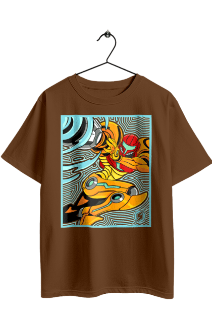 Oversized t-shirt with prints Metroid Samus Aran. Game, head hunter, heroine, metroid, power suit, samus aran, video game. 2070702