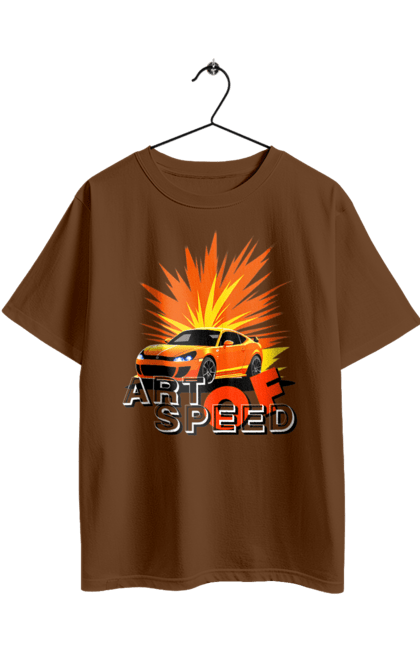Футболка оверсайз з принтом "Мистецтво швидкості". Авто, автомобіліст, автомобіль, водій, швидкість. 2070702