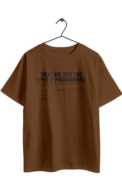 Футболка оверсайз з принтом "Два типи програмістів". Два програмісти, два типи, два типи програмістів, жарт it, мак адреса, програміст, технічне завдання, ти ж програміст, фрілансер. 2070702