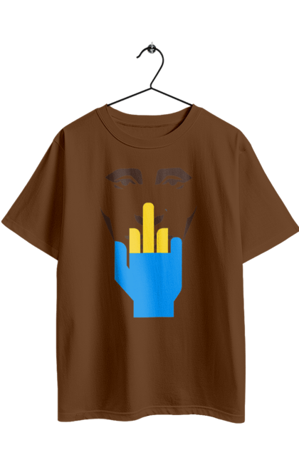 Футболка оверсайз з принтом "Путін Хуйло". Все, голова путіна, доброго вечора, йди нахуй, мертвий москаль, москалі, орки, путін хуйло, російський військовий, середній палець. 2070702