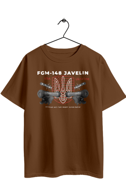 Футболка оверсайз с принтом FGM 148 Javelin. Caesar, himars, javelin, nlaw, patriot, weapon, zaluzhny. 2070702
