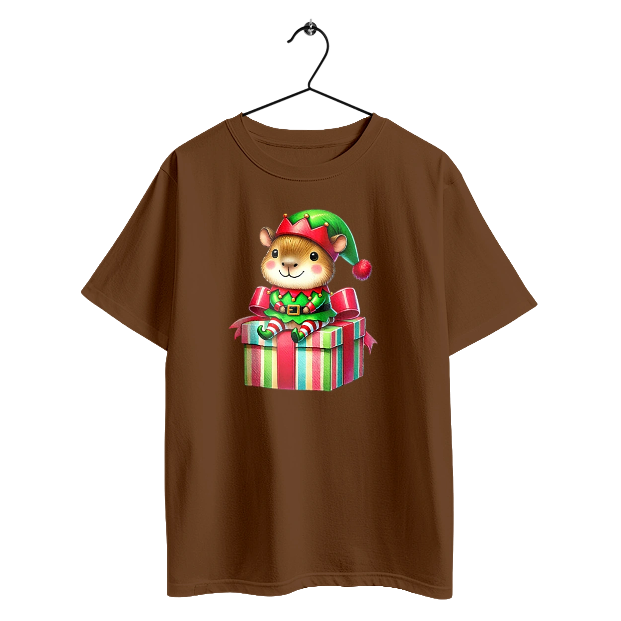 Christmas Capybara with a Gift