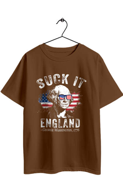 Футболка оверсайз з принтом "Suck It, England". George washington, американський дух, англія, джордж вашингтон, мем, незалежність, патріотизм, сарказм, сша. 2070702