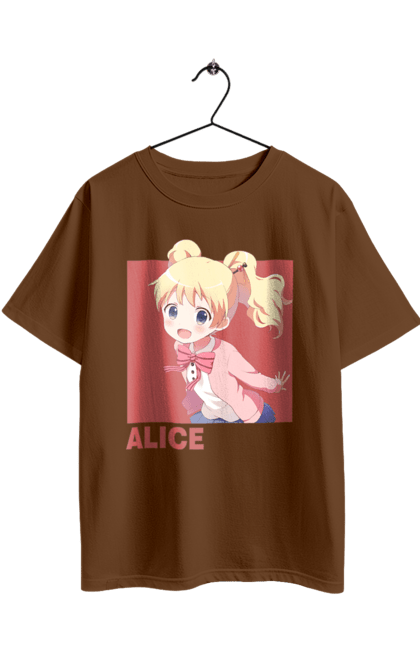 Футболка оверсайз з принтом "Золота мозаїка Аліса Картелет". Alice cartelet, anime, kiniro mosaic, kinmoza, manga, аліса, аліса картелет, аніме, золота мозаїка, манга. 2070702