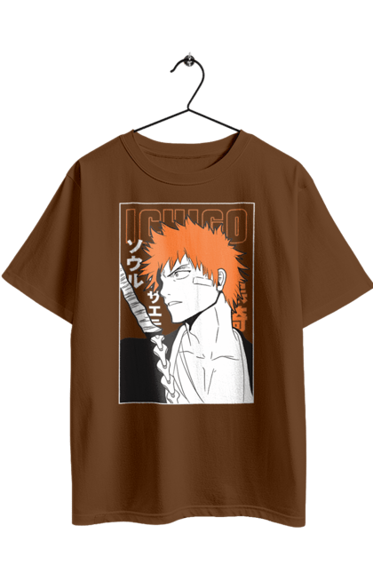 Футболка оверсайз з принтом "Бліч Куросакі Ічіґо". Anime, bleach, ichigo kurosaki, manga, аніме, бліч, ічіго, куросакі ічіґо, манга. 2070702