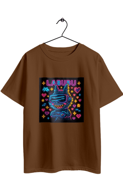 Футболка оверсайз з принтом "Лабубу". Vrочки, геймеркультура, геймпад, іконкиаркади, кіберарт, лабубу, неонгеймінг, піксельарт, ретроаркада, світиться. 2070702