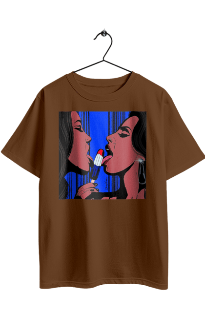 Футболка оверсайз з принтом "Дівчата Лижуть Морозиво". Лізатт, смоктати. 2070702